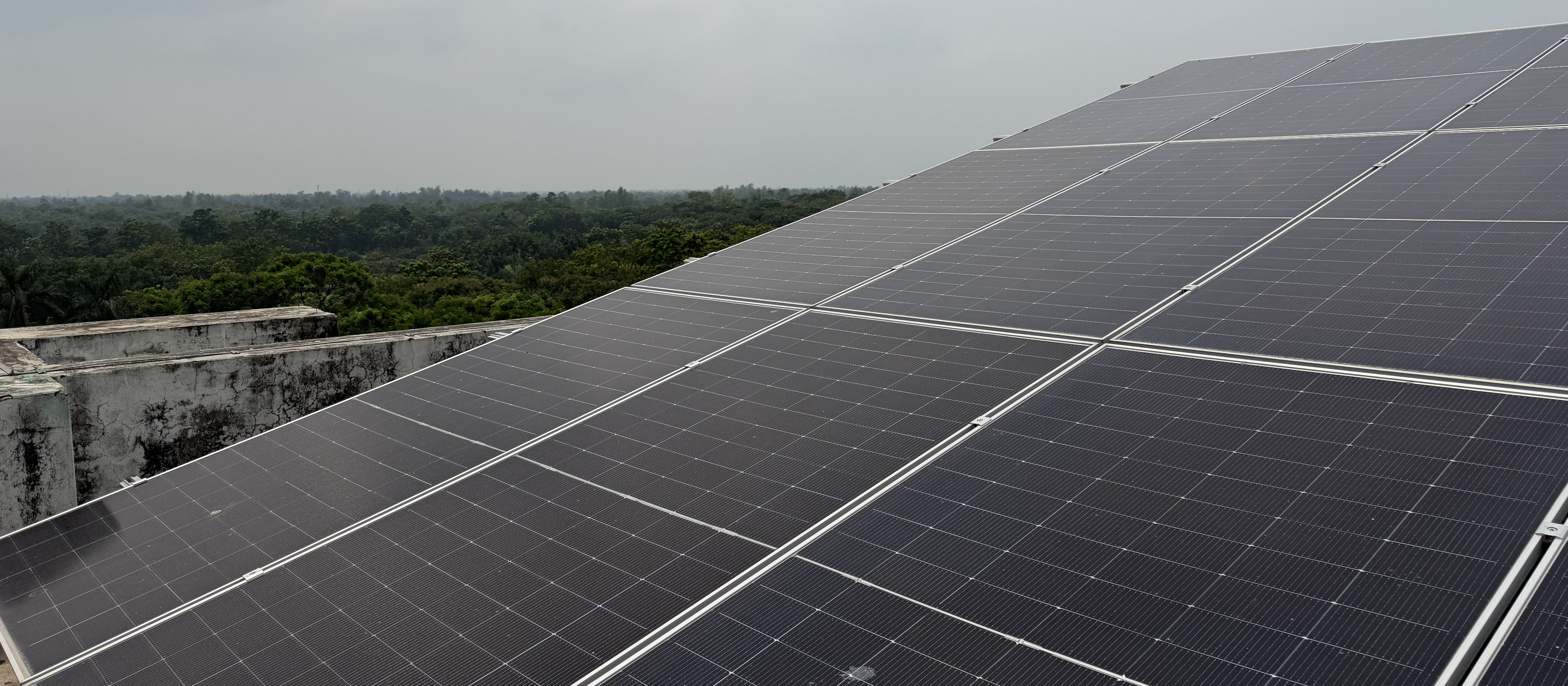 Rooftop solar array at Bogura Cantonment